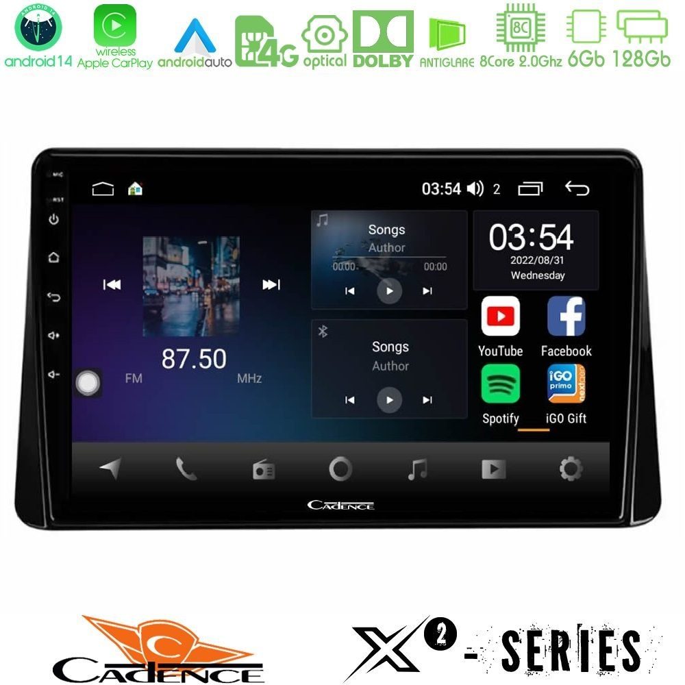 Cadence X2 Series 8Core Android14 6+128GB Mitsubishi Eclipse Cross 2018-2023 Navigation Multimedia Tablet 9"