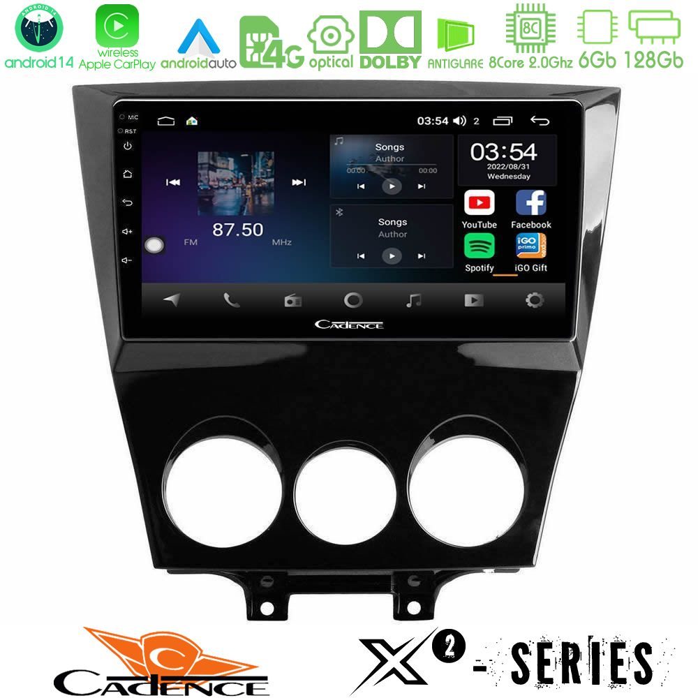 Cadence X2 Series 8Core Android14 6+128GB  Mazda RX8 2008-2012 Navigation Multimedia Tablet 9"