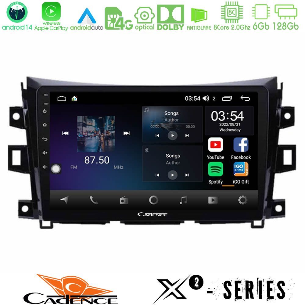 Cadence X2 Series 8Core Android14 6+128GB  Nissan Navara NP300 Navigation Multimedia Tablet 9"