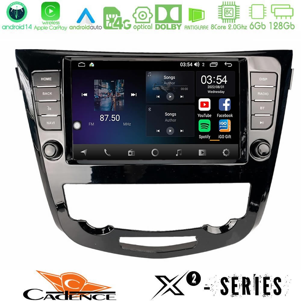 Cadence X2 Series 8Core Android14 6+128GB  Nissan Qashqai J11 (AUTO A/C) Navigation Multimedia Tablet 9"