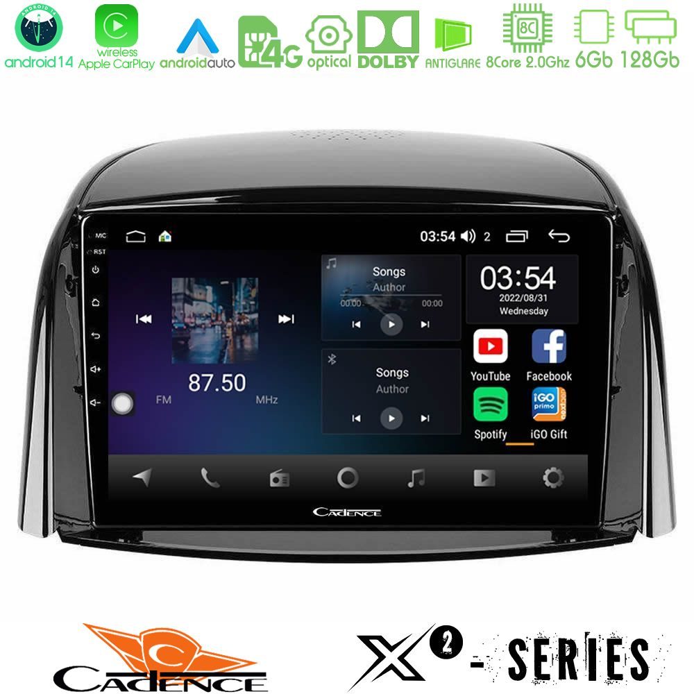 Cadence X2 Series 8Core Android14 6+128GB Renault Koleos 2007-2015 Navigation Multimedia Tablet 9"