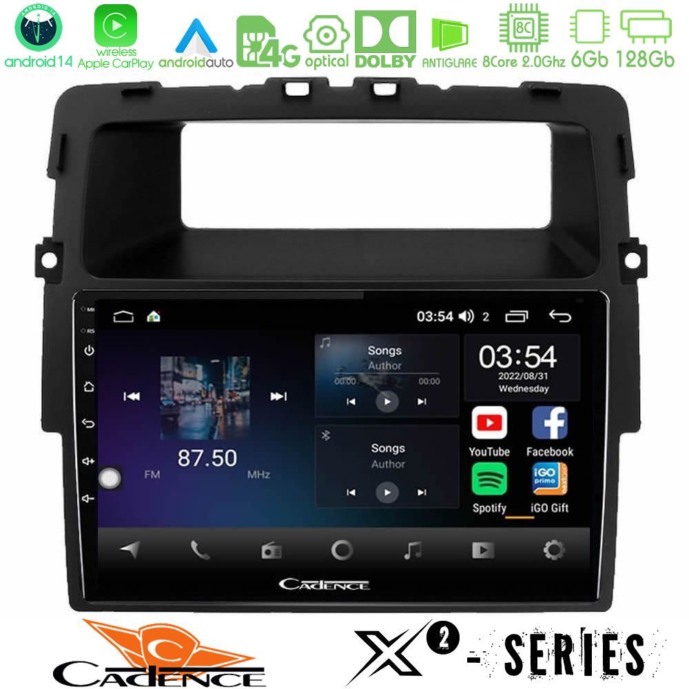 Cadence X2 Series 8Core Android14 6+128GB  Renault/Nissan/Opel Navigation Multimedia Tablet 10"