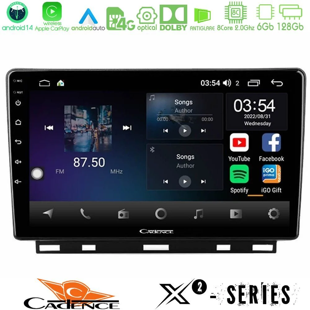 Cadence X2 Series 8Core Android14 6+128GB Renault Clio 5 2020-2025 Navigation Multimedia Tablet 9"