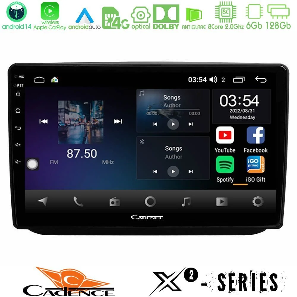 Cadence X2 Series 8Core Android14 6+128GB Skoda Fabia 2007-2014 Navigation Multimedia Tablet 10"