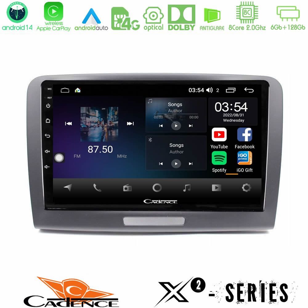 Cadence X2 Series 8Core Android14 6+128GB Skoda Superb 2008-2015 Navigation Multimedia Tablet 9"