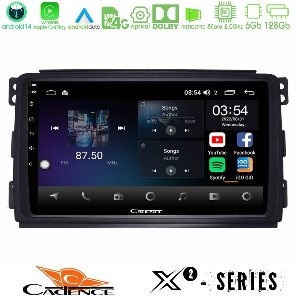 Cadence X2 Series 8Core Android14 6+128GB  Smart 451 Navigation Multimedia Tablet 9"