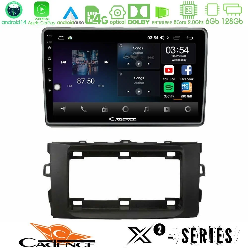 Cadence X2 Series 8Core Android14 6+128GB  Toyota Auris 2013-2016 Navigation Multimedia Tablet 10"