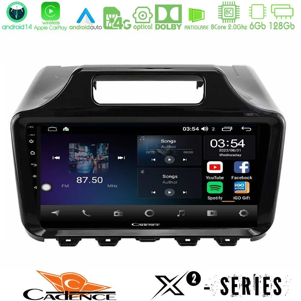 Cadence X2 Series 8Core Android14 6+128GB Toyota iQ 2008 – 2015 Navigation Multimedia Tablet 9"