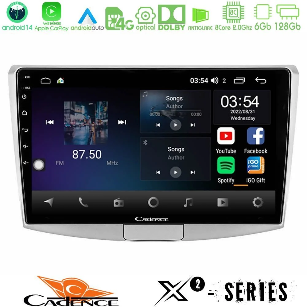 Cadence X2 Series 8Core Android14 6+128GB VW Passat Navigation Multimedia Tablet 10"