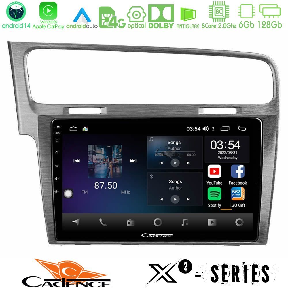 Cadence X2 Series 8Core Android14 6+128GB  VW GOLF 7 Navigation Multimedia Tablet 10"