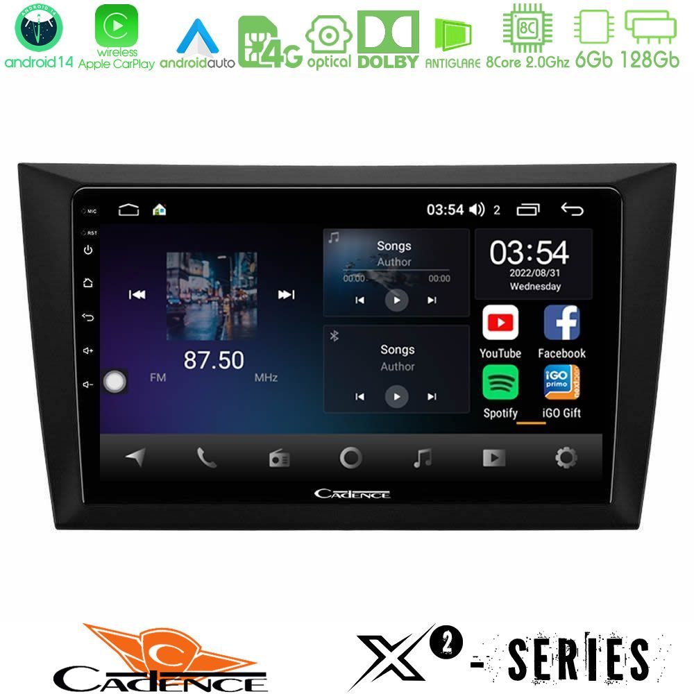 Cadence X2 Series 8Core Android14 6+128GB Vw Golf 6 Navigation Multimedia Tablet 9"