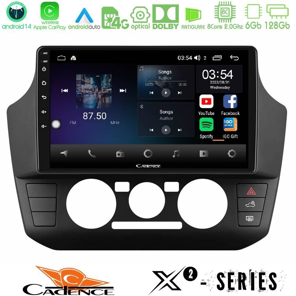 Cadence X2 Series 8Core Android14 6+128GB VW Up/Skoda Citigo/Seat Mii Navigation Multimedia Tablet 9"