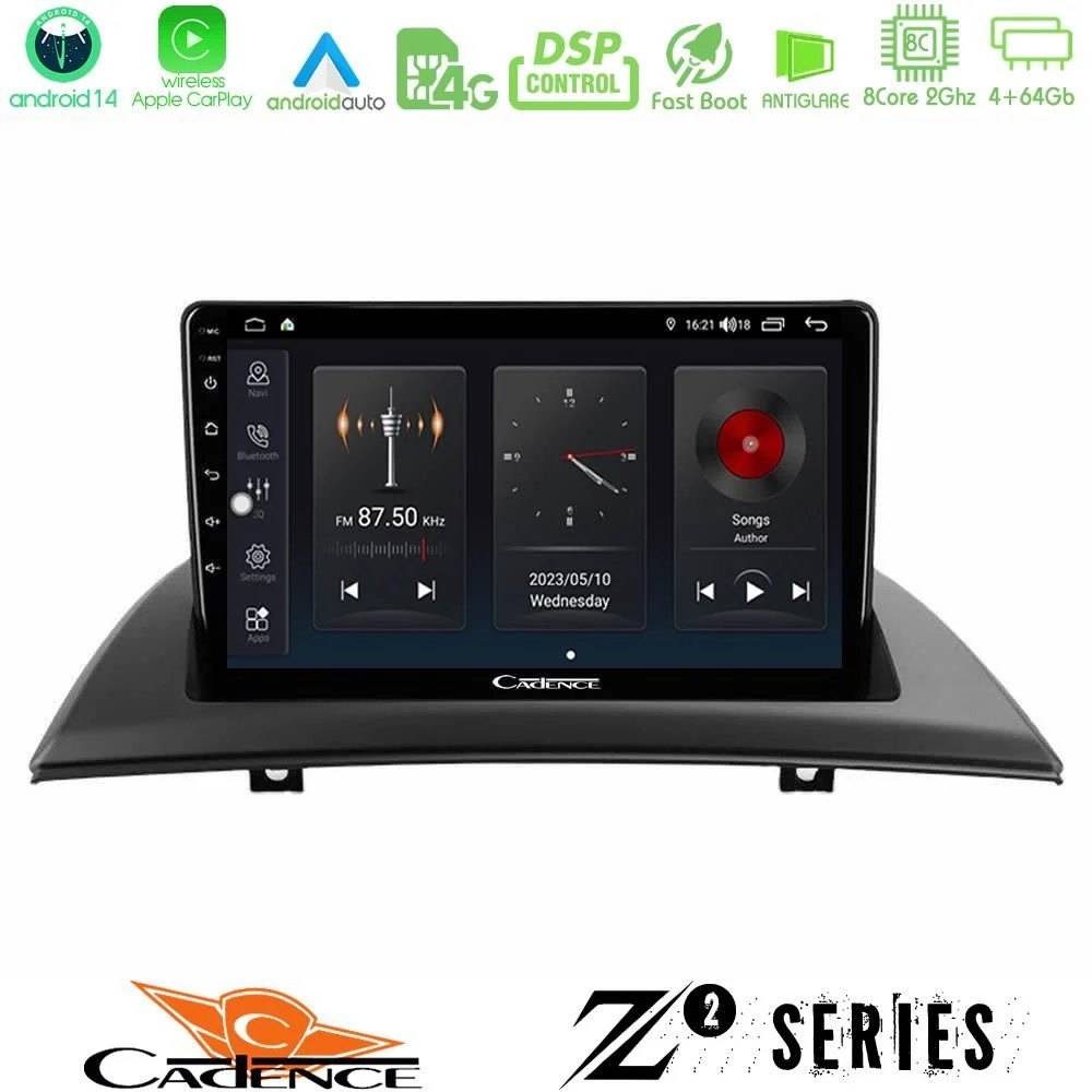 Cadence Z2 Series 8Core Android14 4+64GB BMW E83 Navigation Multimedia Tablet 9" Με Carplay & Android Auto