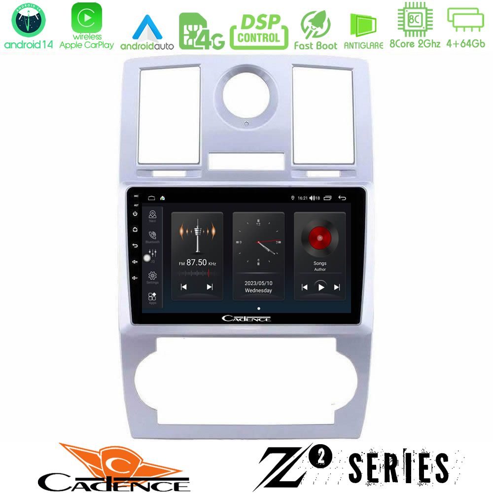 Cadence Z2 Series 8Core Android14 4+64GB Chrysler 300C Navigation Multimedia Tablet 9" Με Carplay & Android Auto