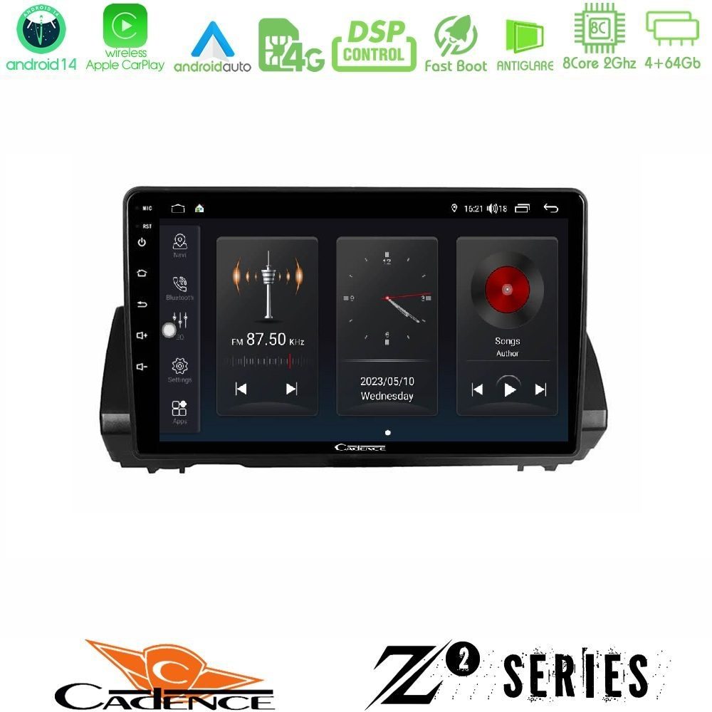 Cadence Z2 Series 8Core Android14 4+64GB Dacia Sandero/Logan/Jogger 2022-> Navigation Multimedia Tablet 9" Με Carplay & Android Auto Cadence Z2 Series 8Core Android14 4+64GB Dacia Sandero/Logan/Jogger 2022-> Navigation Multimedia Tablet 9" Με Carplay & Android Auto