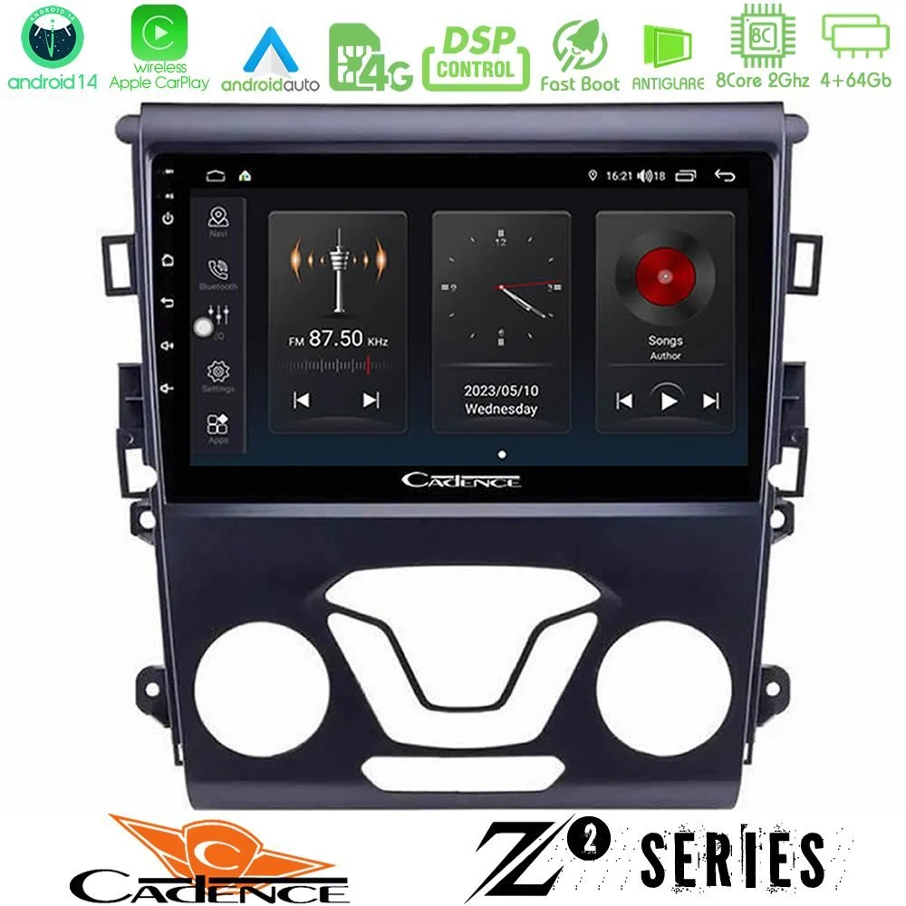Cadence Z2 Series 8Core Android14 4+64GB  Ford Mondeo 2014-2017 Navigation Multimedia Tablet 9" Με Carplay & Android Auto