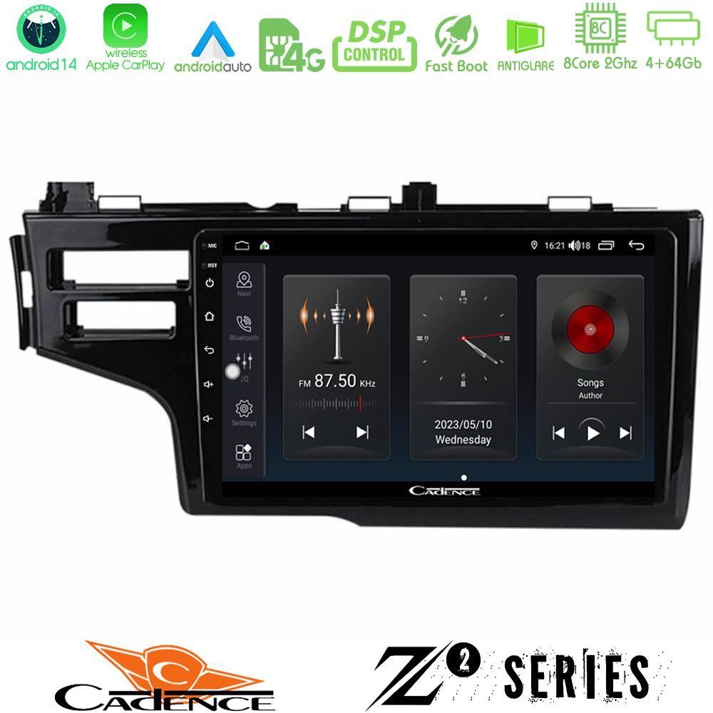 Cadence Z2 Series 8Core Android14 4+64GB  Honda Jazz 2013-2020 Navigation Multimedia Tablet 9" Με Carplay & Android Auto