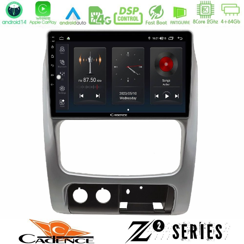 Cadence Z2 Series 8Core Android14 4+64GB Jeep Cherokee (KJ) 2002-2007 Navigation Multimedia Tablet 9" Με Carplay & Android Auto