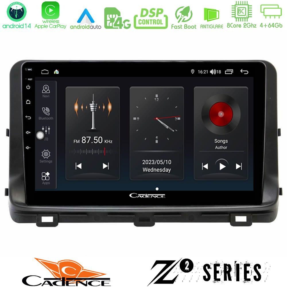 Cadence Z2 Series 8Core Android14 4+64GB  Kia Ceed 2018-2023 Navigation Multimedia Tablet 10" Με Carplay & Android Auto