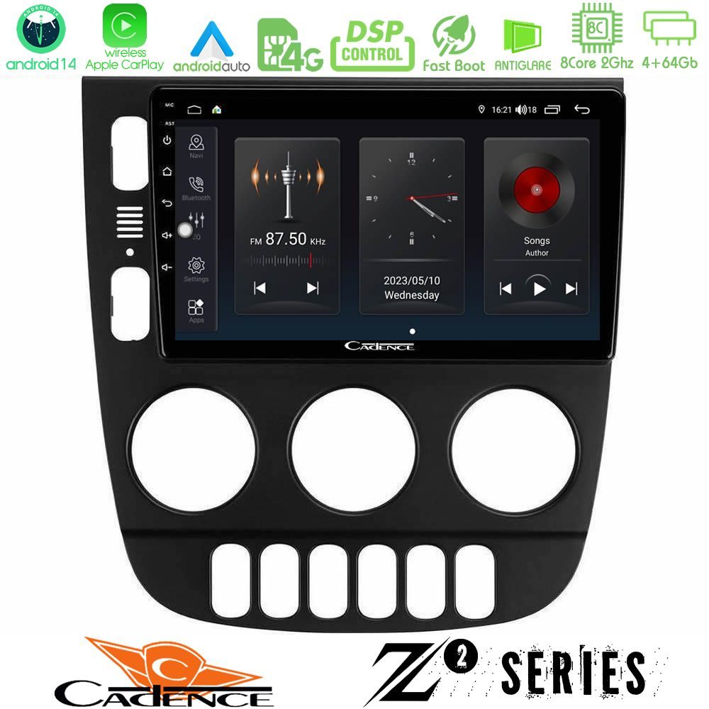 Cadence Z2 Series 8Core Android14 4+64GB  Mercedes ML Class 1998-2005 Navigation Multimedia Tablet 9" Με Carplay & Android Auto