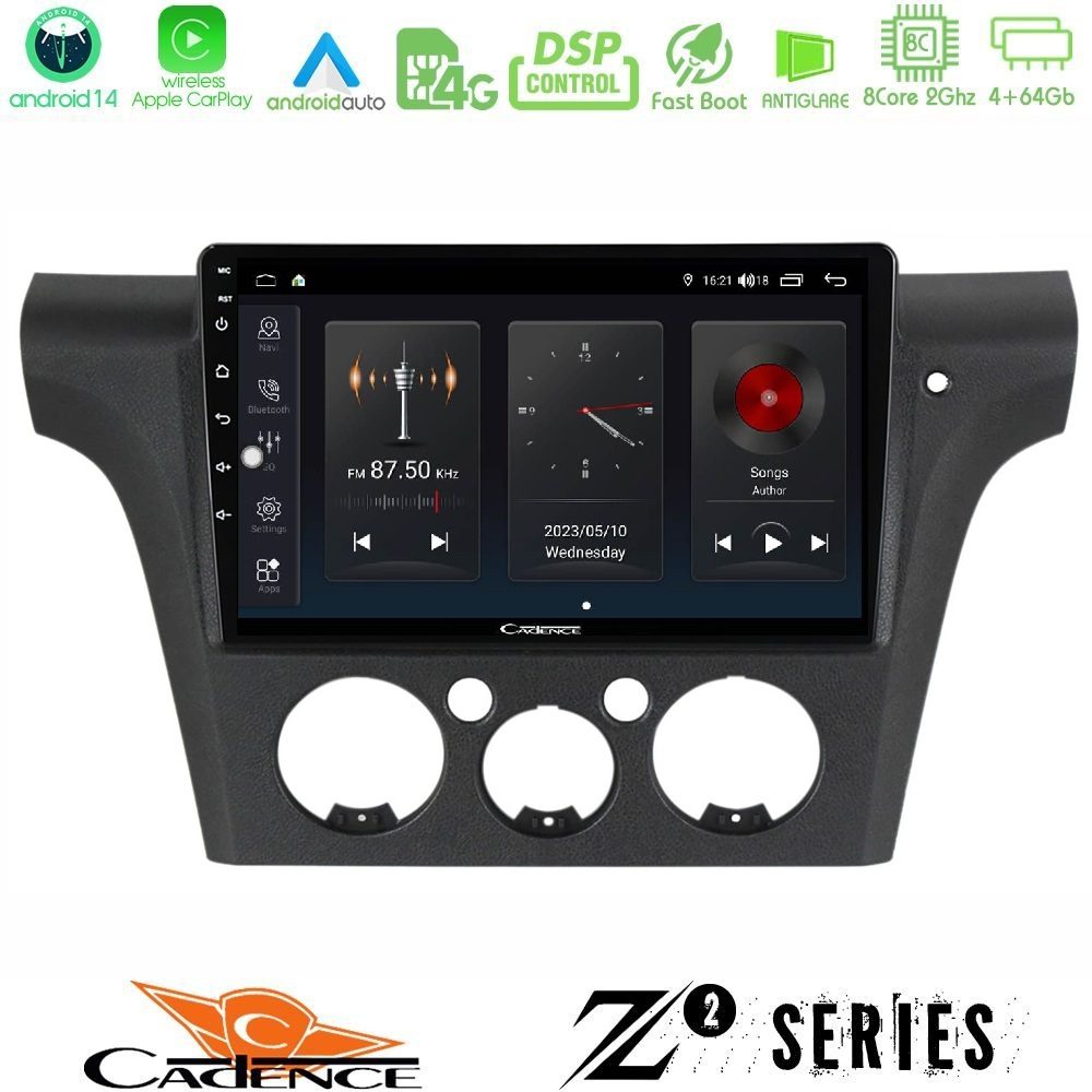 Cadence Z2 Series 8Core Android14 4+64GB Mitsubishi Outlander 2002 – 2007 Navigation Multimedia Tablet 10" Με Carplay & Android Auto