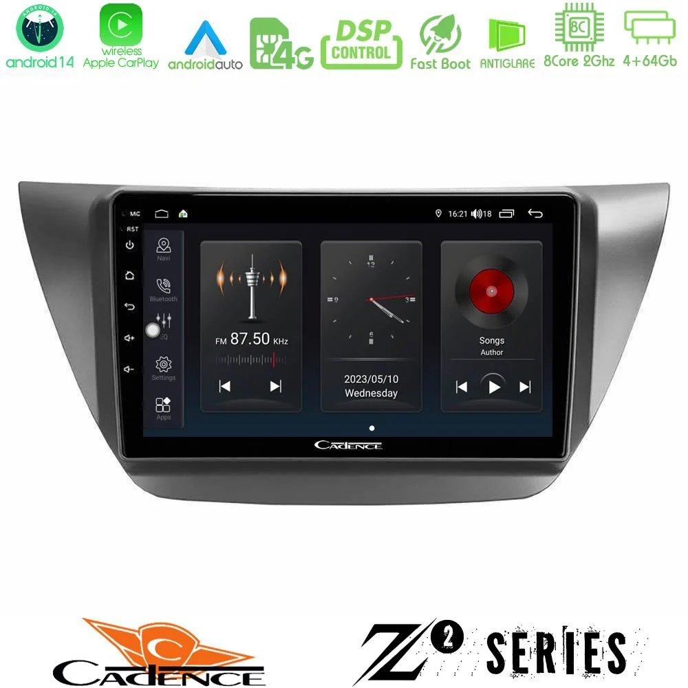 Cadence Z2 Series 8Core Android14 4+64GB  Mitsubishi Lancer 2004 – 2008 Navigation Multimedia Tablet 9" Με Carplay & Android Auto