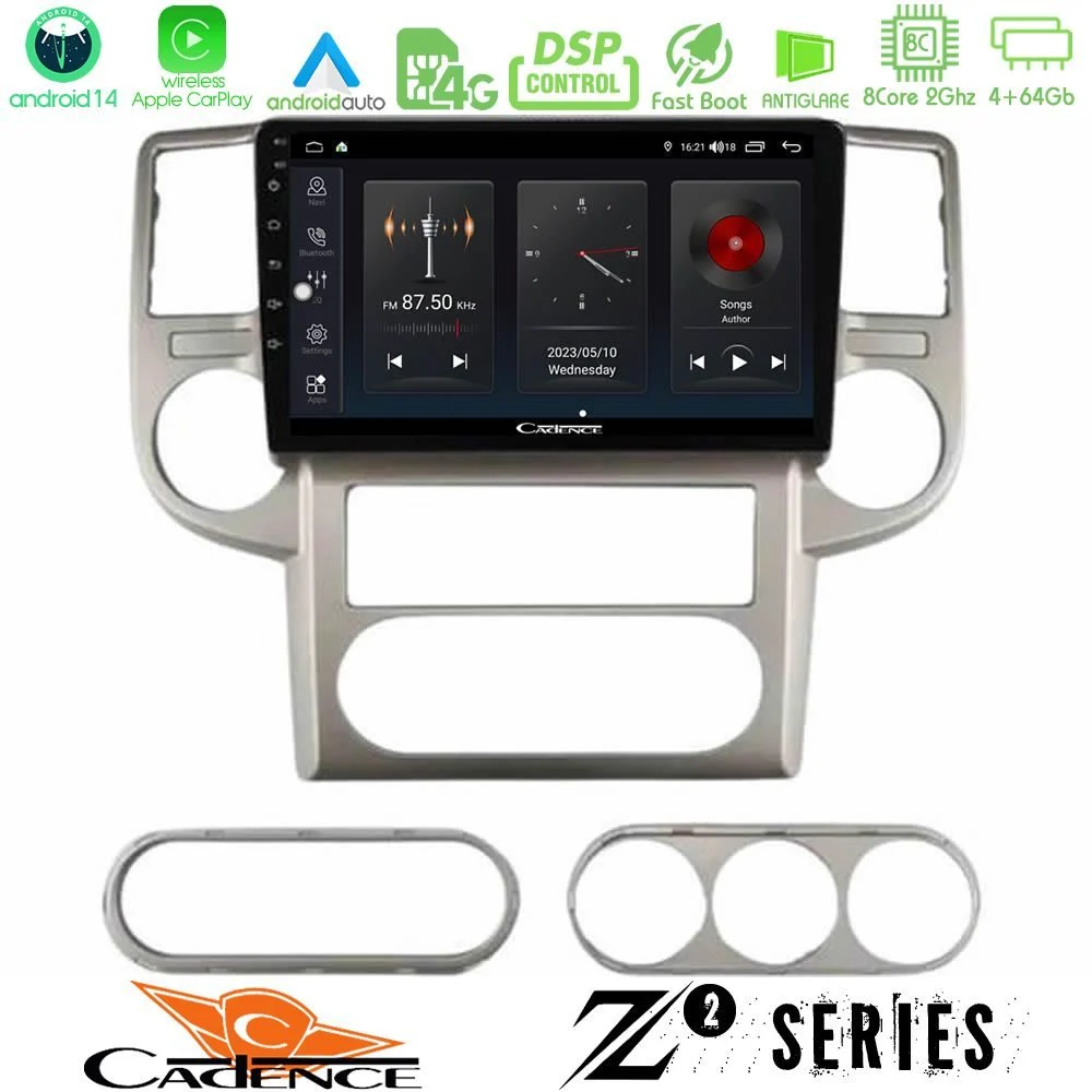 Cadence Z2 Series 8Core Android14 4+64GB Nissan X-Trail 2003-2007 Navigation Multimedia Tablet 10" Με Carplay & Android Auto