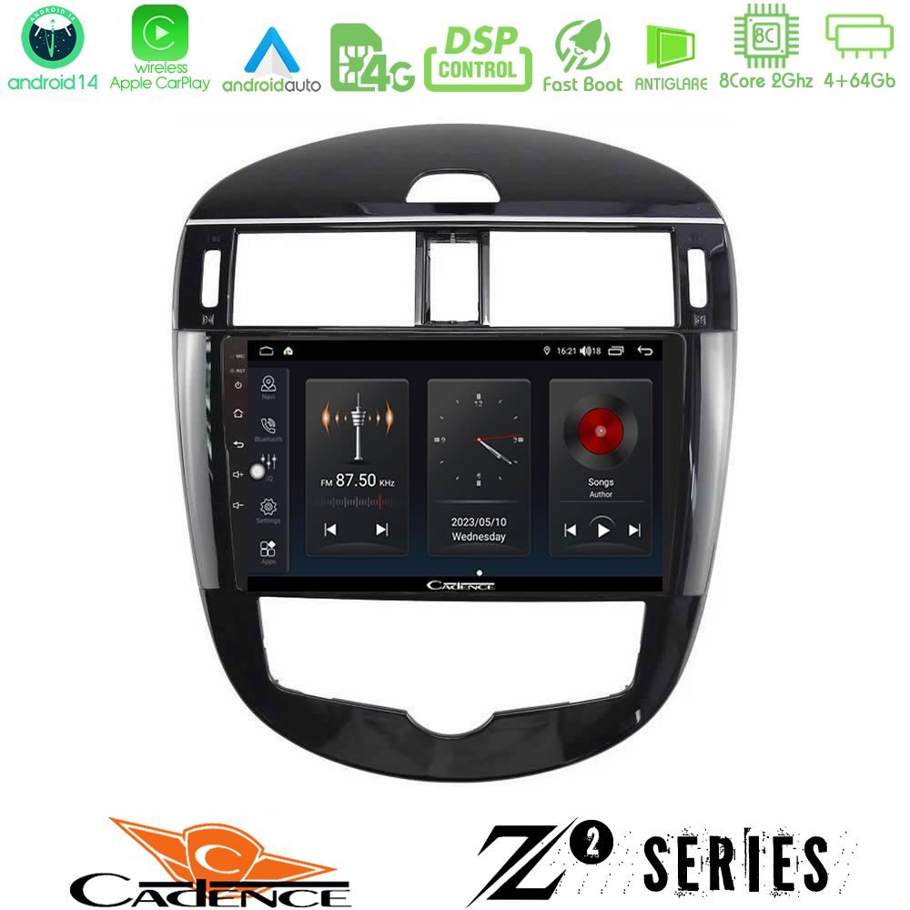 Cadence Z2 Series 8Core Android14 4+64GB  Nissan Pulsar 2015-2018 Navigation Multimedia Tablet 9" Με Carplay & Android Auto