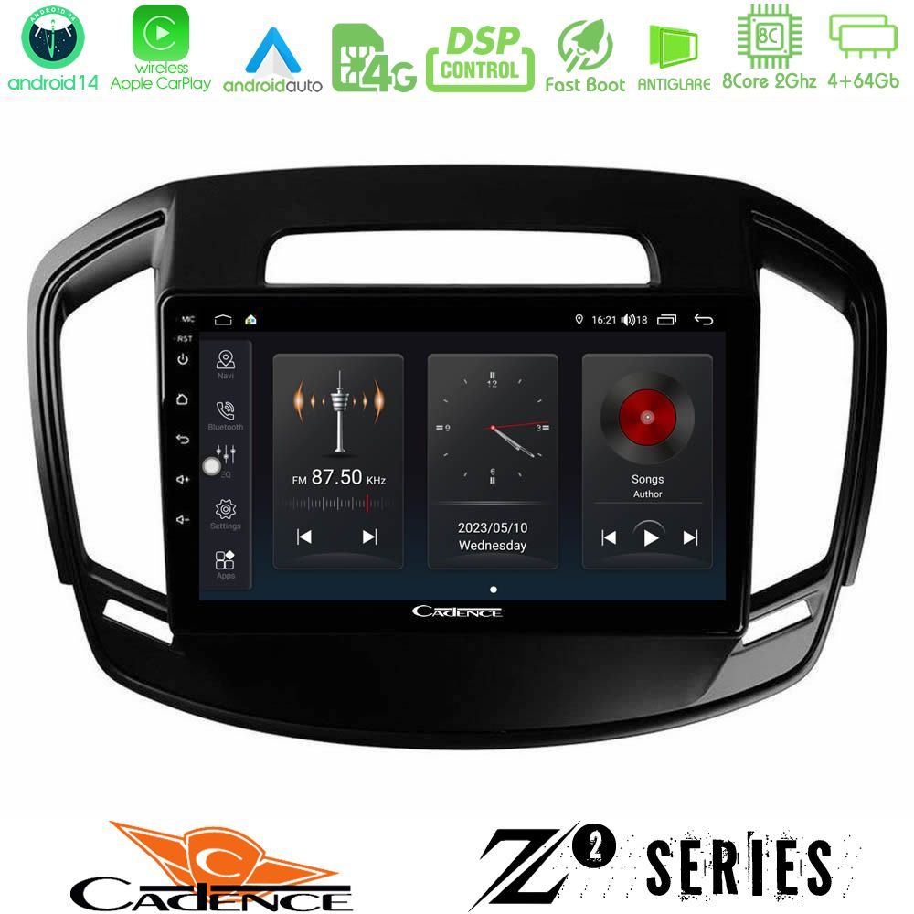 Cadence Z2 Series 8Core Android14 4+64GB  Opel Insignia 2014-2017 Navigation Multimedia Tablet 9" Με Carplay & Android Auto