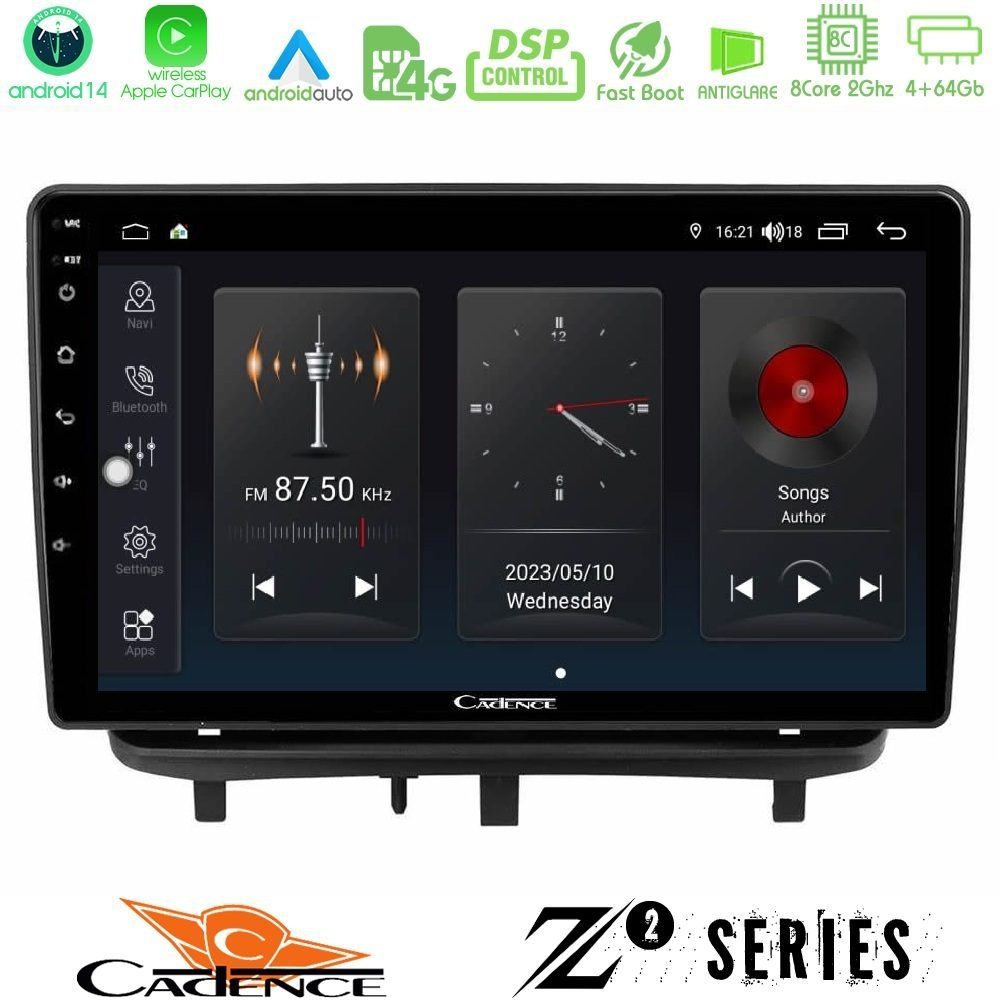 Cadence Z2 Series 8Core Android14 4+64GB Opel Corsa D 2006-2014 Navigation Multimedia Tablet 9" Με Carplay & Android Auto (Top Mount)