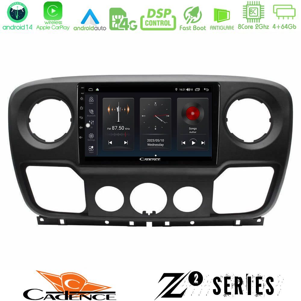 Cadence Z2 Series 8Core Android14 4+64GB Renault/Nissan/Opel Navigation Multimedia Tablet 10" Με Carplay & Android Auto