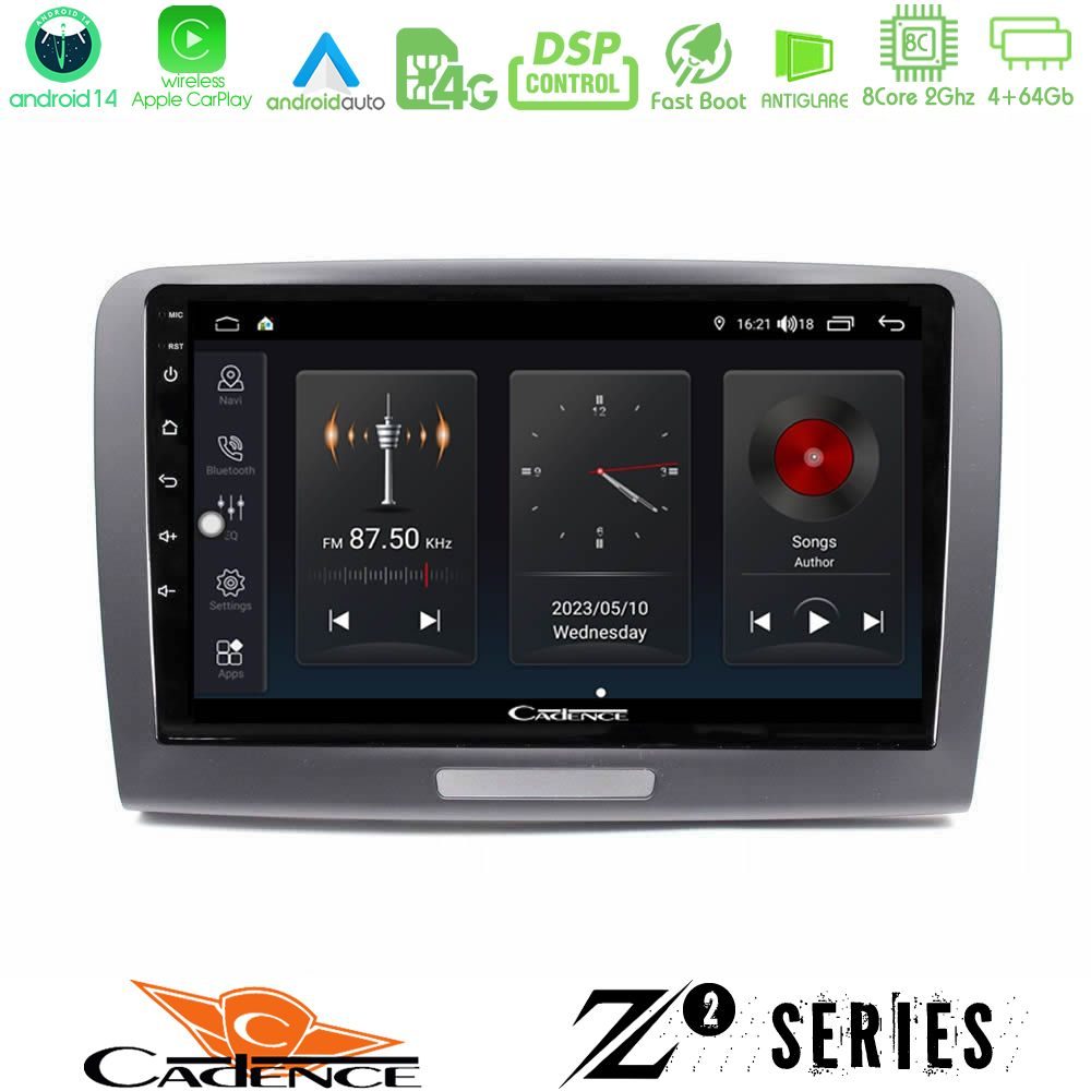 Cadence Z2 Series 8Core Android14 4+64GB Skoda Superb 2008-2015 Navigation Multimedia Tablet 9" Με Carplay & Android Auto