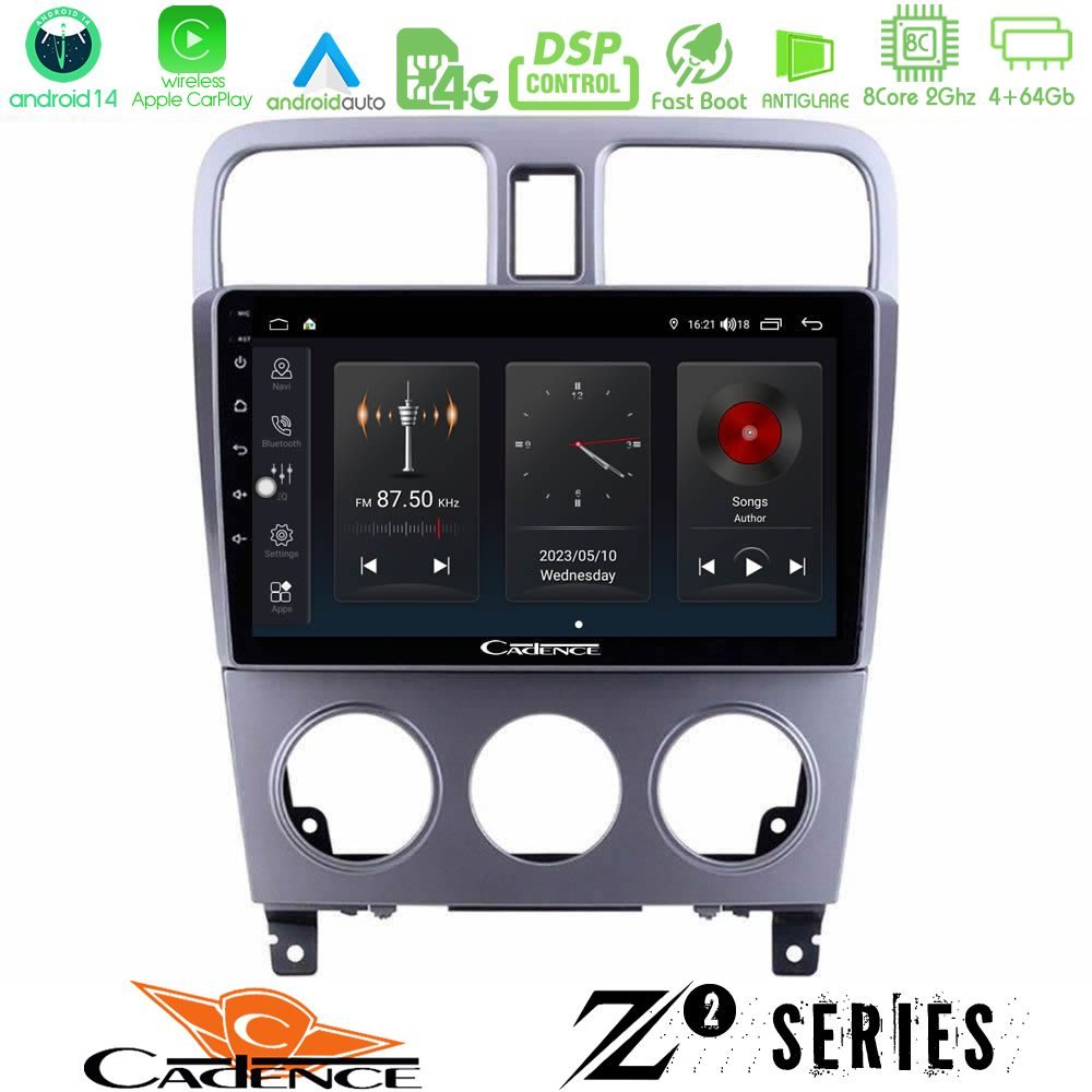 Cadence Z2 Series 8Core Android14 4+64GB Subaru Forester 2003-2007 Navigation Multimedia Tablet 9" Με Carplay & Android Auto