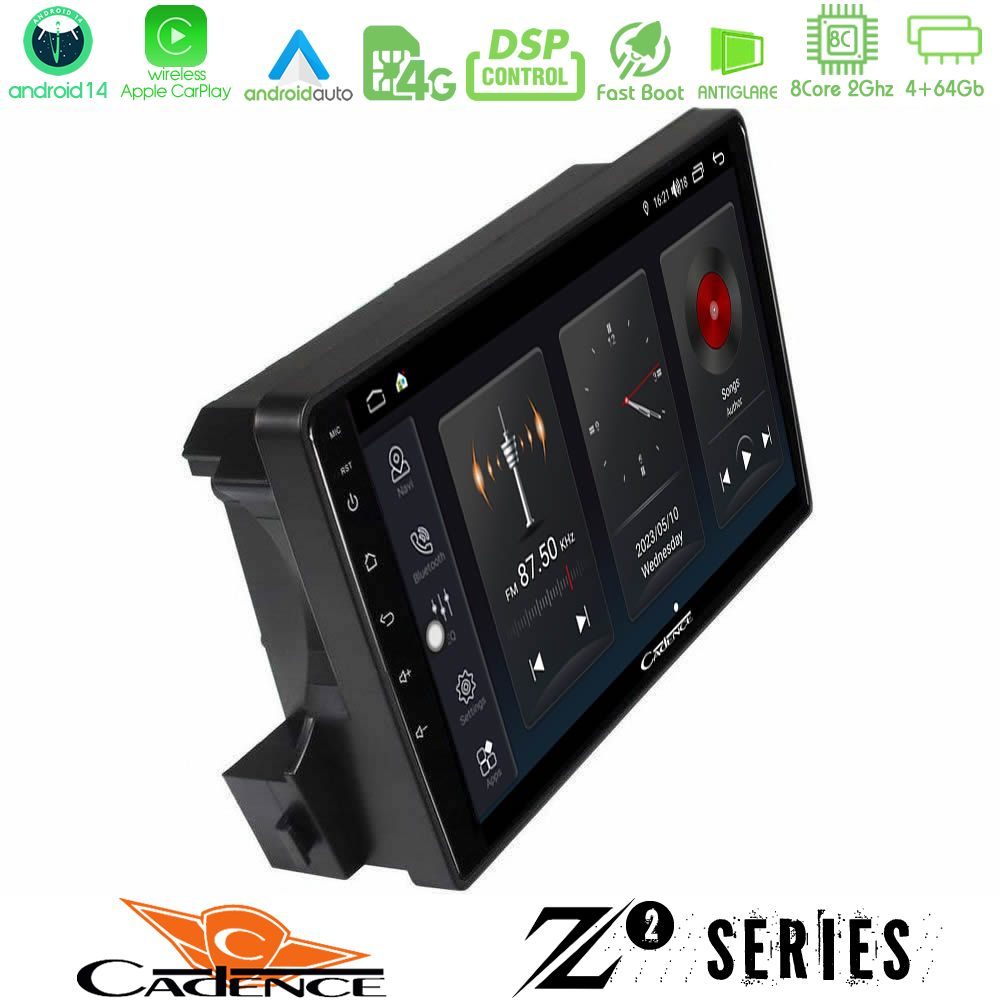 Cadence Z2 Series 8Core Android14 4+64GB Ssangyong Actyon/Kyron 2005-2014 Navigation Multimedia Tablet 9" Με Carplay & Android Auto