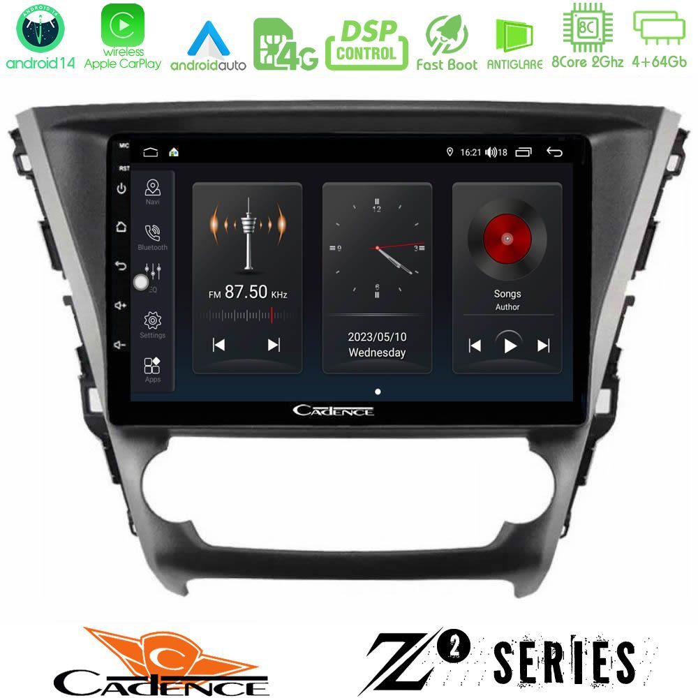 Cadence Z2 Series 8Core Android14 4+64GB  Toyota Avensis 2015-2018 Navigation Multimedia Tablet 9" Με Carplay & Android Auto