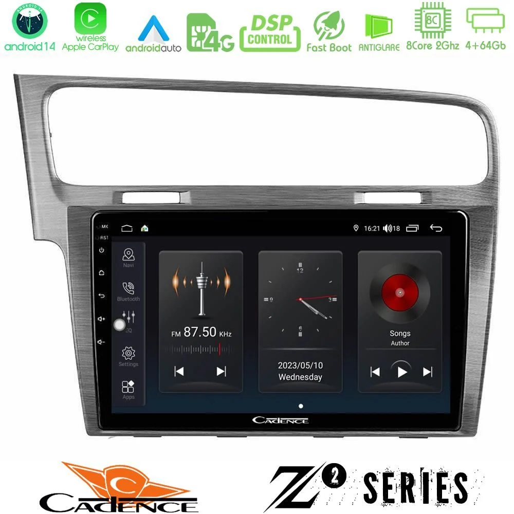 Cadence Z2 Series 8Core Android14 4+64GB  VW GOLF 7 Navigation Multimedia Tablet 10" Με Carplay & Android Auto