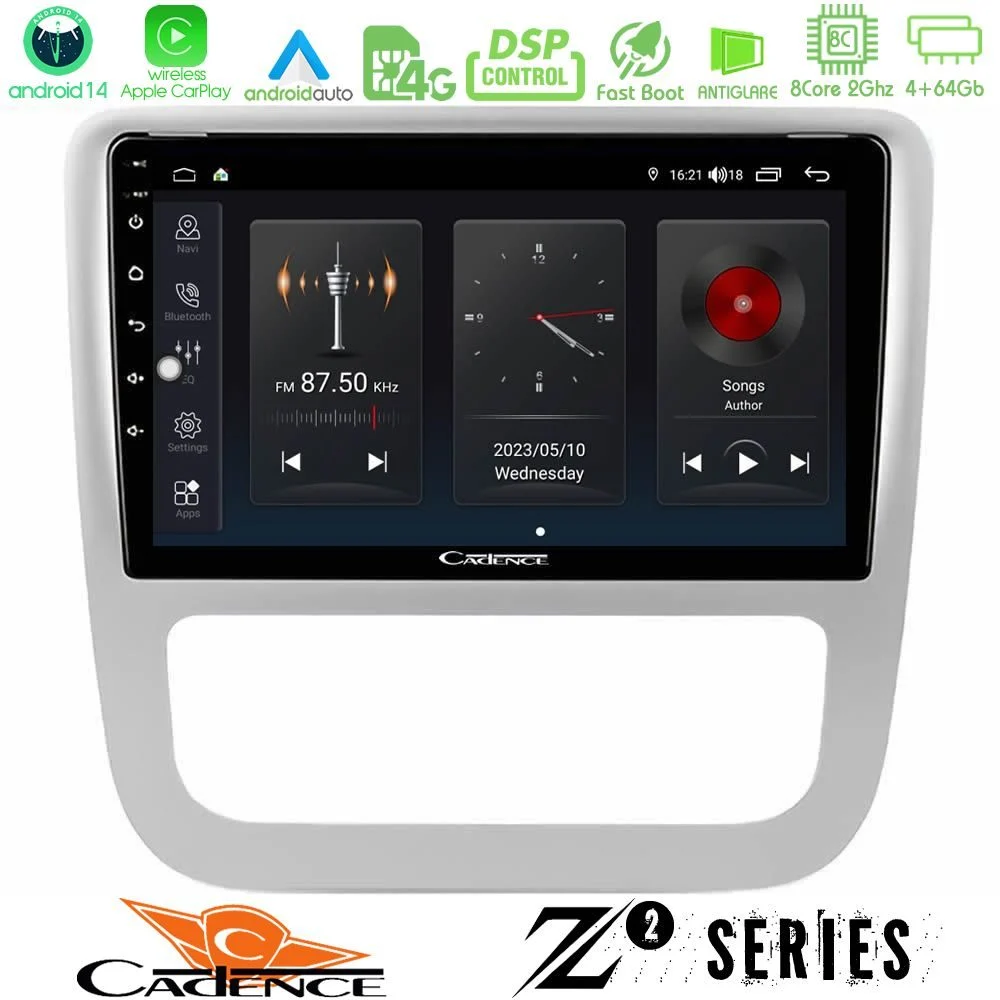 Cadence Z2 Series 8Core Android14 4+64GB  VW Scirocco 2008-2014 Navigation Multimedia Tablet 9" Με Carplay & Android Auto