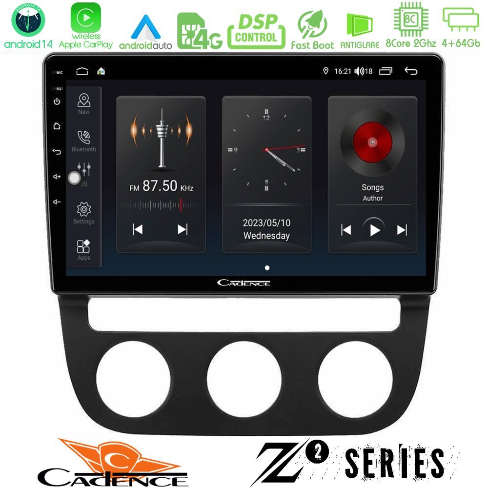 Cadence Z2 Series 8Core Android14 4+64GB VW Jetta Navigation Multimedia Tablet 10" Με Carplay & Android Auto