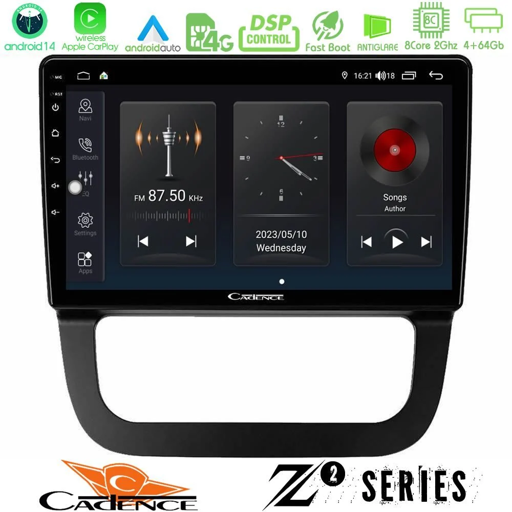 Cadence Z2 Series 8Core Android14 4+64GB VW Jetta Navigation Multimedia Tablet 10" Με Carplay & Android Auto