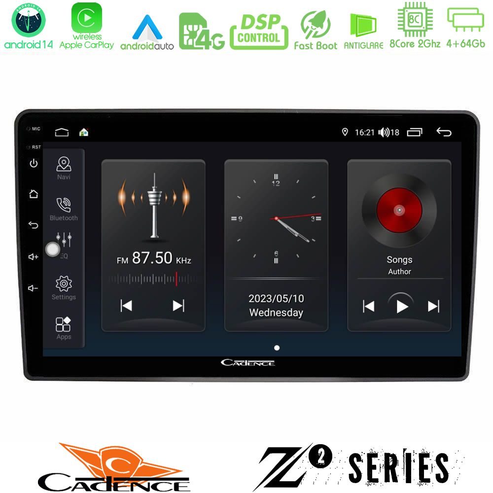 Cadence Z2 Series 8Core Android14 4+64GB  VW Passat Navigation Multimedia Tablet 9" Με Carplay & Android Auto