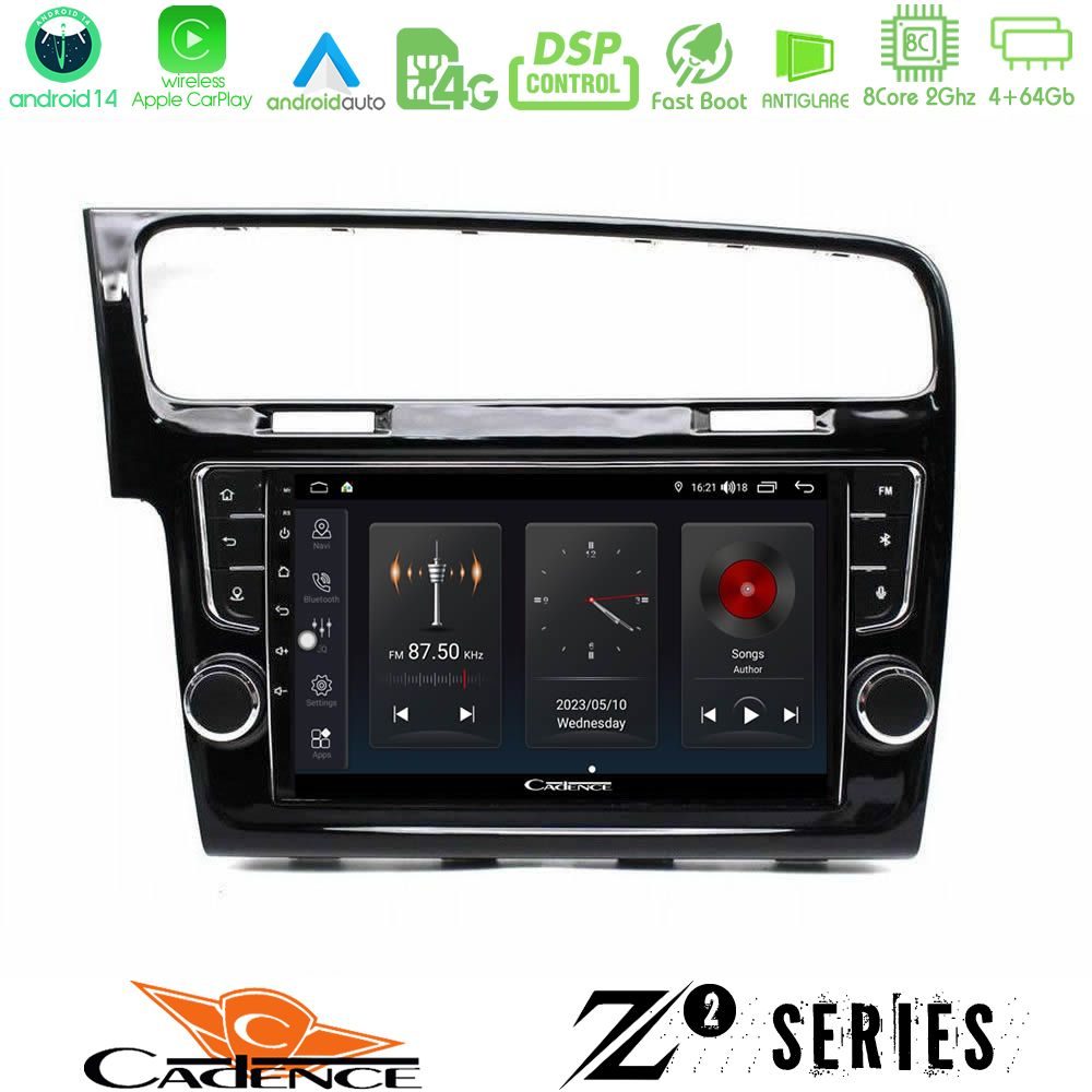 Cadence Z2 Series 8Core Android14 4+64GB  VW GOLF 7 Navigation Multimedia Tablet 9" Με Carplay & Android Auto (OEM Look)