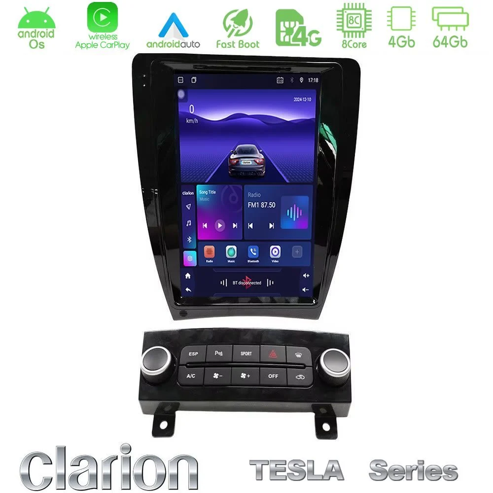 Clarion GL300 Tesla Series Android OS 8Core 4+64GB Audi A3 2008-2012 Navigation Multimedia Tablet 9.7"