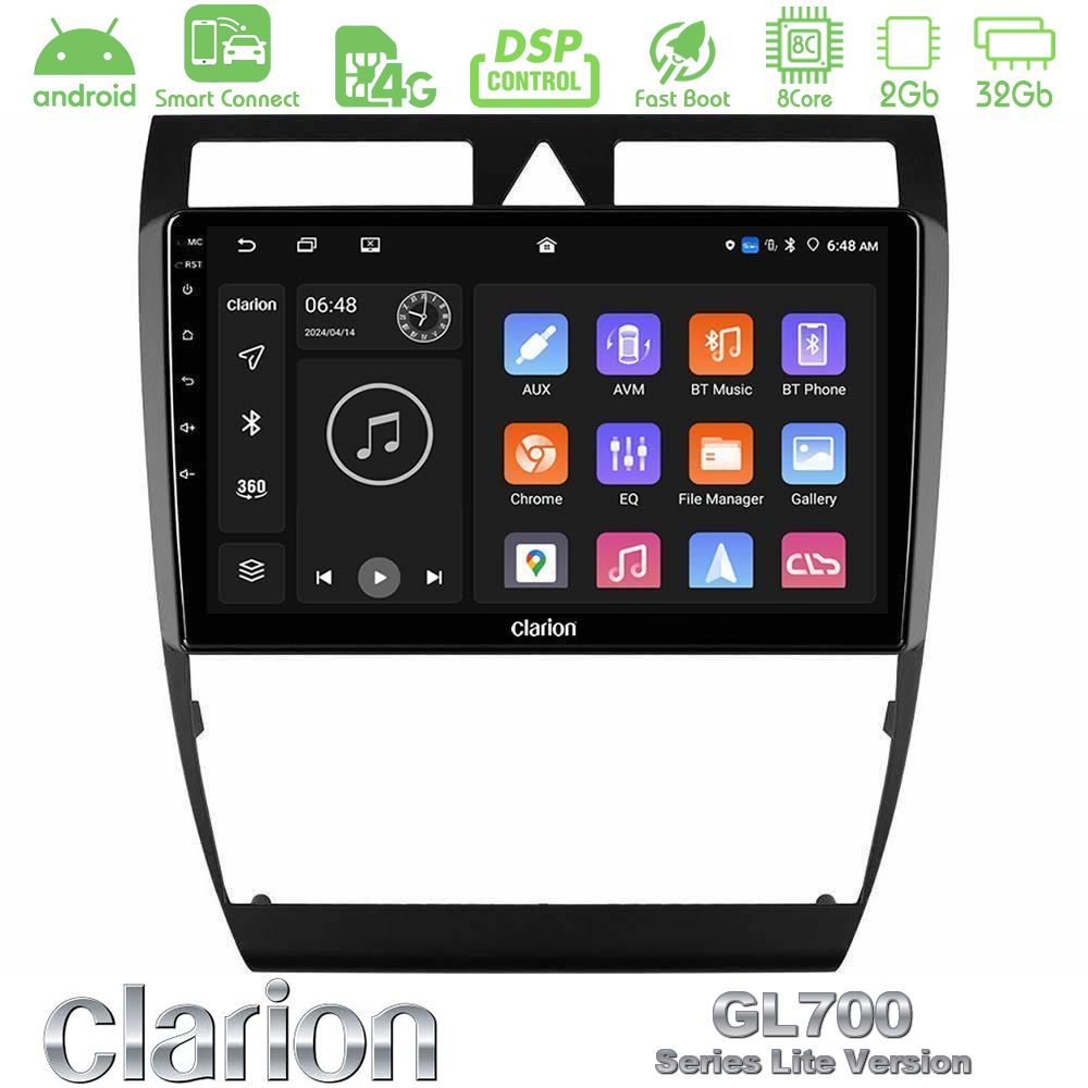 Clarion GL700 Lite Series 8Core Android ClarionOS 2+32GB Audi A6 (C5) 1997-2004 Navigation Multimedia Tablet 9" Με Carplay & Android Auto
