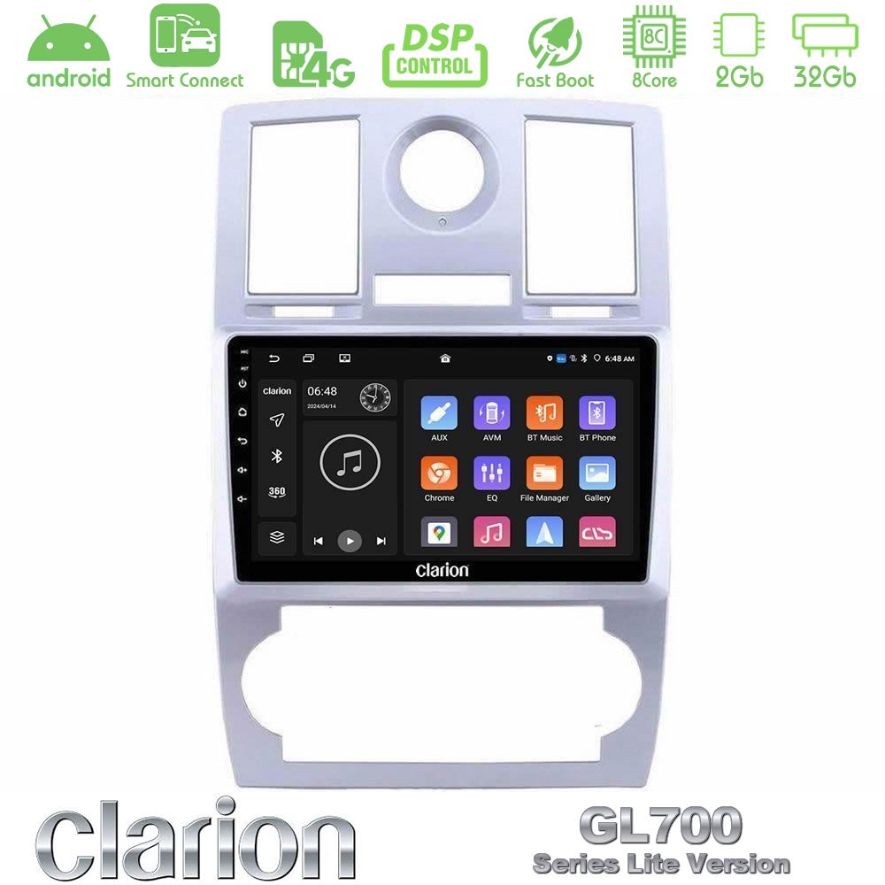 Clarion GL700 Lite Series 8Core Android ClarionOS 2+32GB Chrysler 300C Navigation Multimedia Tablet 9" Με Carplay & Android Auto