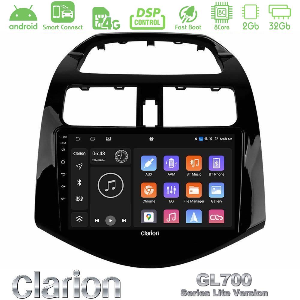 Clarion GL700 Lite Series 8Core Android ClarionOS 2+32GB Chevrolet Spark 2009-2015 Navigation Multimedia Tablet 9" Με Carplay & Android Auto