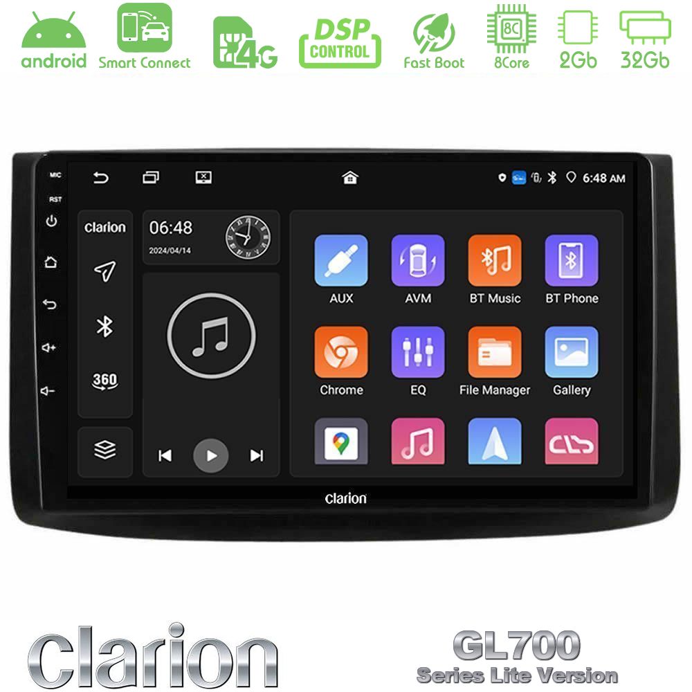 Clarion GL700 Lite Series 8Core Android ClarionOS 2+32GB Chevrolet Aveo 2006-2010 Navigation Multimedia Tablet 9" Με Carplay & Android Auto