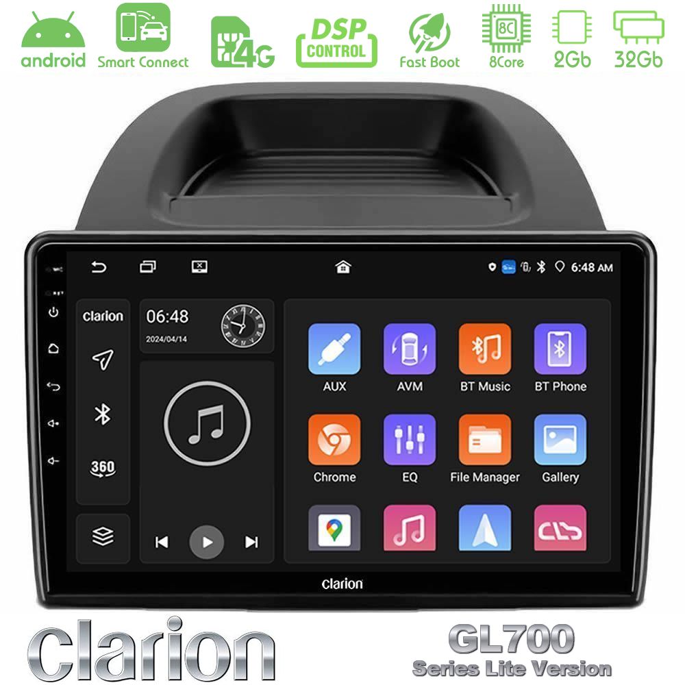 Clarion GL700 Lite Series 8Core Android ClarionOS 2+32GB Ford Ecosport 2018-2020 Navigation Multimedia Tablet 10" Με Carplay & Android Auto