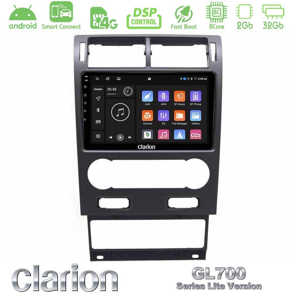 Clarion GL700 Lite Series 8Core Android ClarionOS 2+32GB Ford Mondeo 2004-2007 Navigation Multimedia Tablet 9" Με Carplay & Android Auto