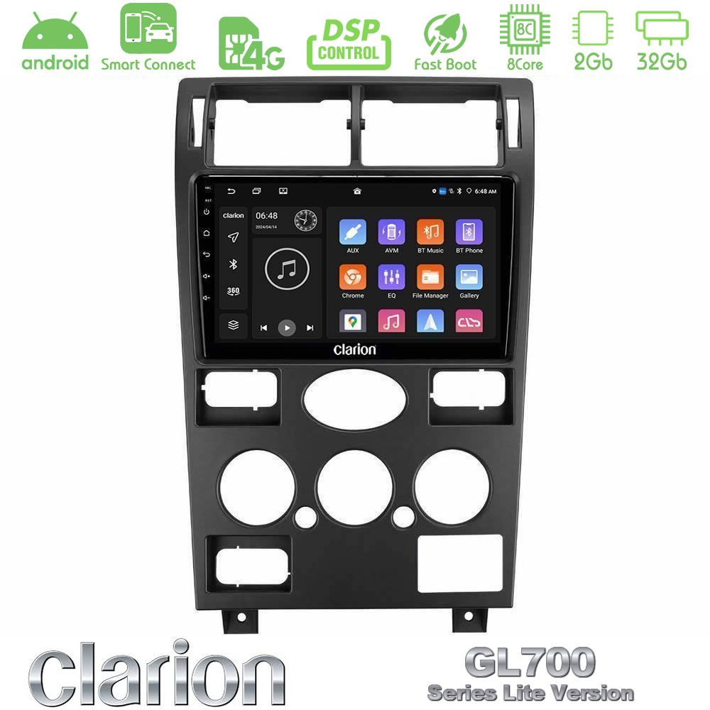 Clarion GL700 Lite Series 8Core Android ClarionOS 2+32GB Ford Mondeo 2001-2004 Navigation Multimedia Tablet 9" Με Carplay & Android Auto