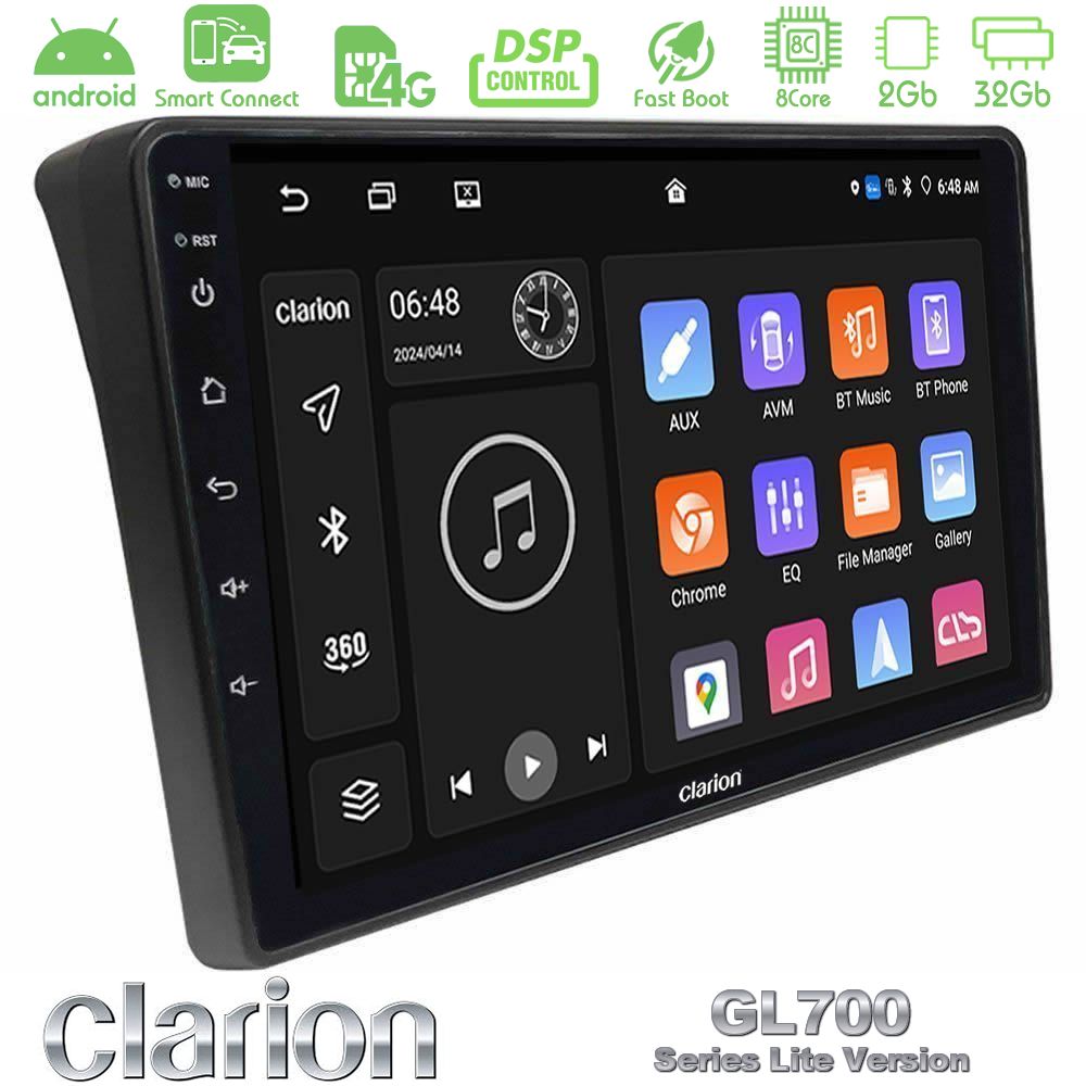 Clarion GL700 Lite Series 8Core Android ClarionOS 2+32GB Fiat Ducato/Citroen Jumper/Peugeot Boxer Navigation Multimedia Tablet 9" Με Carplay & Android Auto
